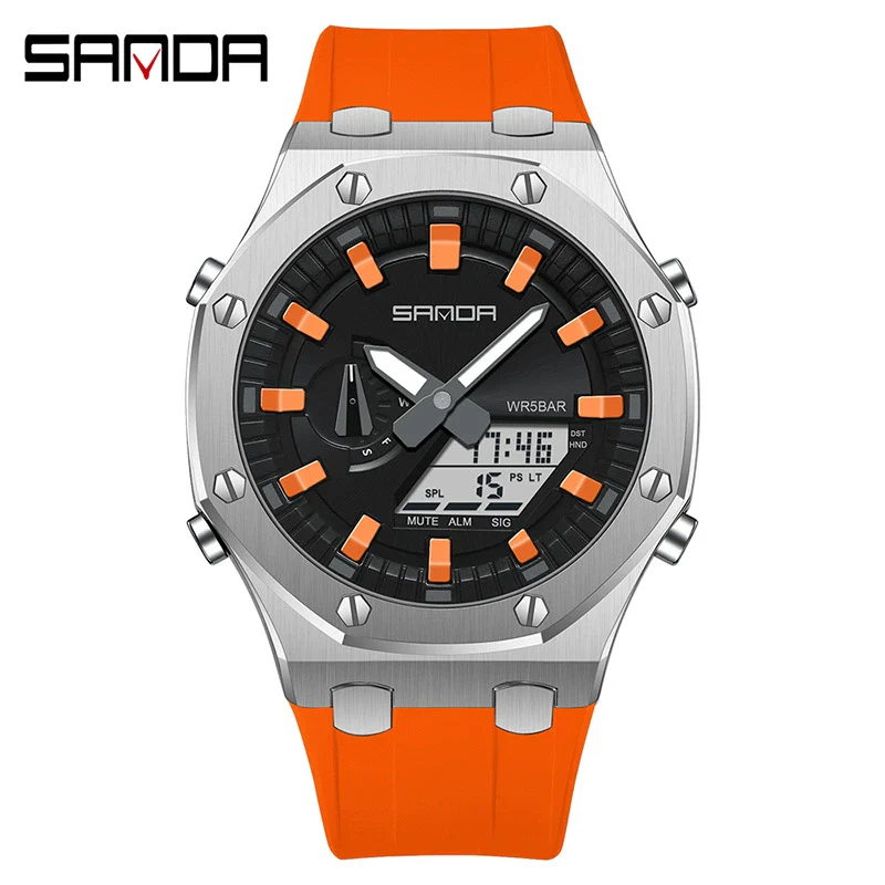 Wholesale Watch Zinc Alloy Acrylic Mirror Silicone Strap Round Dial Multifunction Waterproof Advanced Sense Casual Sports Fashion Light Luxury Style Universal - Image 7