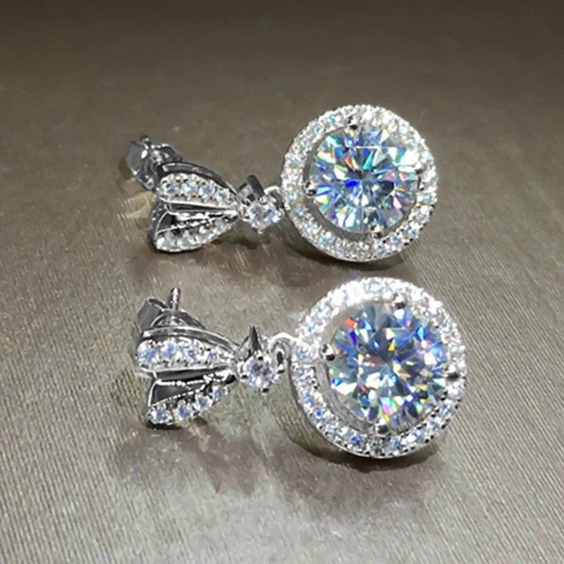 Wholesale Wedding Bridal Jewelry Copper Heartshaped Zircon Pendant Earrings