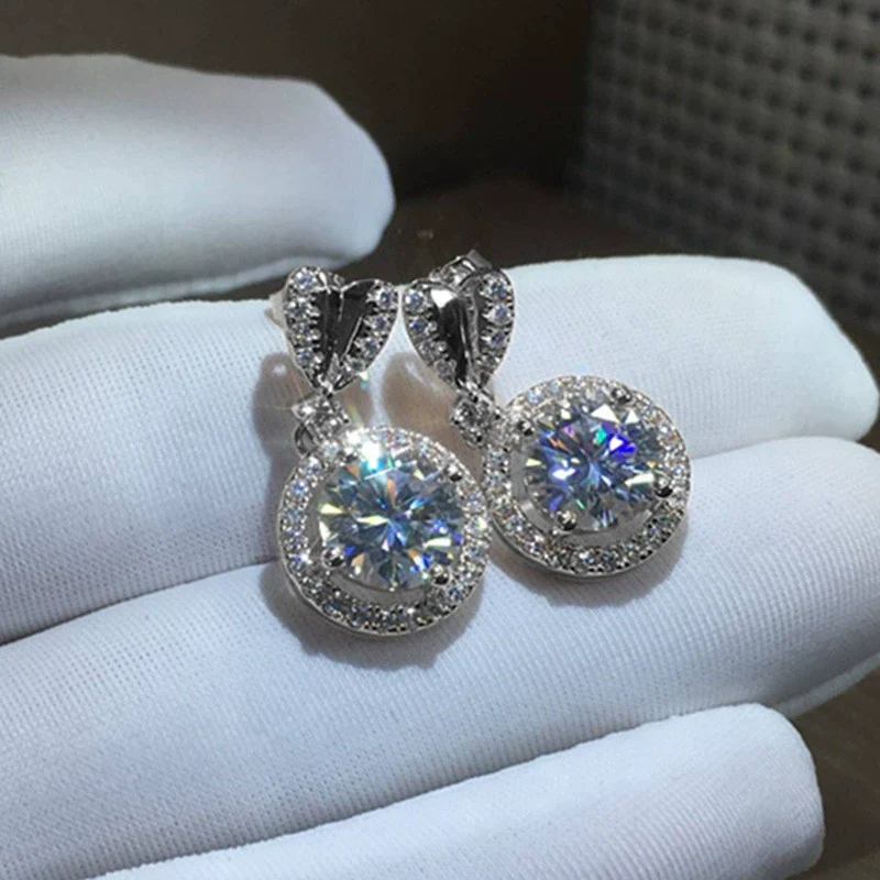 Wholesale Wedding Bridal Jewelry Copper Heartshaped Zircon Pendant Earrings - Image 4