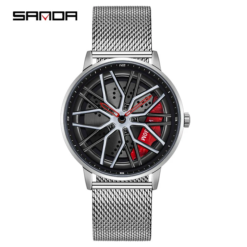 Wholesale Wheel Casual Men's Alloy Belt Quartz Watch With Round Dial And Stainless Steel Clasp - Image 11