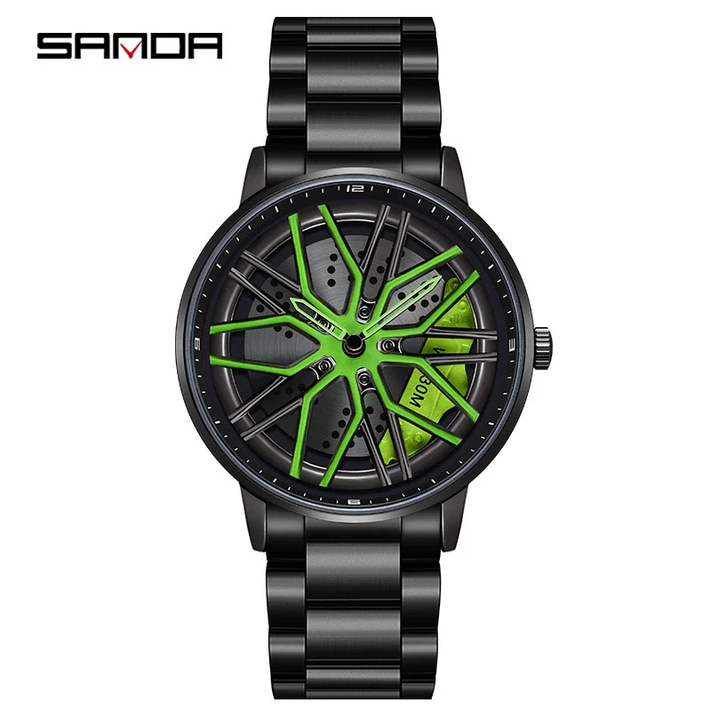 Wholesale Wheel Casual Men's Alloy Belt Quartz Watch With Round Dial And Stainless Steel Clasp - Image 13