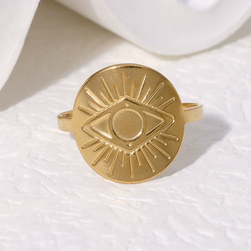 Wholesale Women Accessories Geometric Stainless Steel Electroplated Ring - Image 3