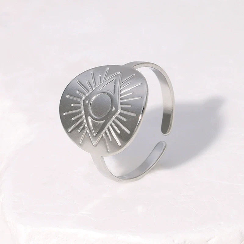 Wholesale Women Accessories Geometric Stainless Steel Electroplated Ring - Image 4