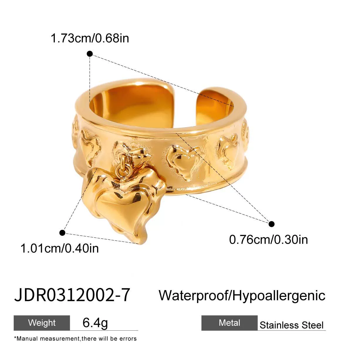Wholesale Women Jewelry Titanium Steel Stainless Steel Electroplated Heart Water Drop Bell Shape Earrings Ring - Image 10
