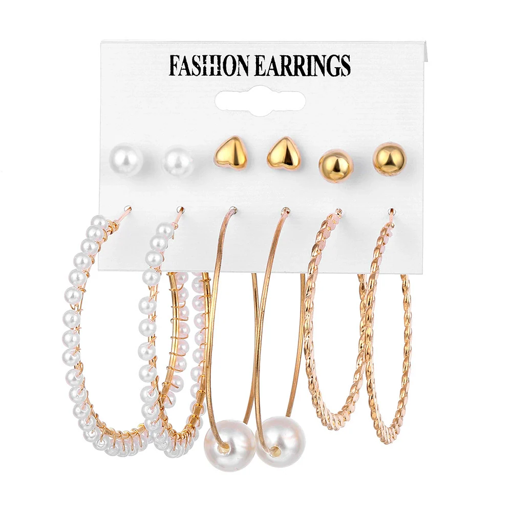 Wholesale Women Metal Crystal Inlaid Geometric Exaggerated Rock Fashion Ol Earrings - Image 12
