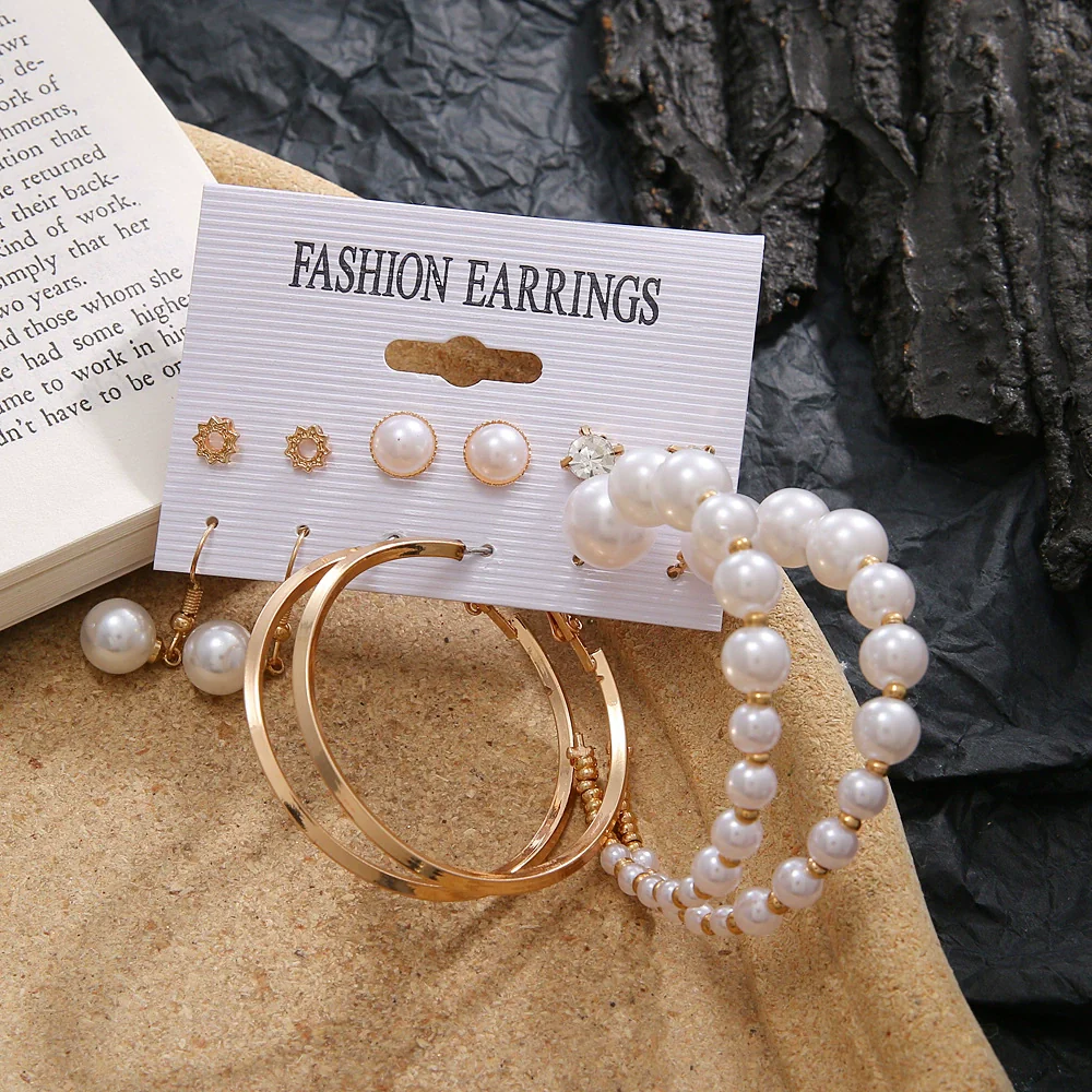 Wholesale Women Metal Crystal Inlaid Geometric Exaggerated Rock Fashion Ol Earrings - Image 2