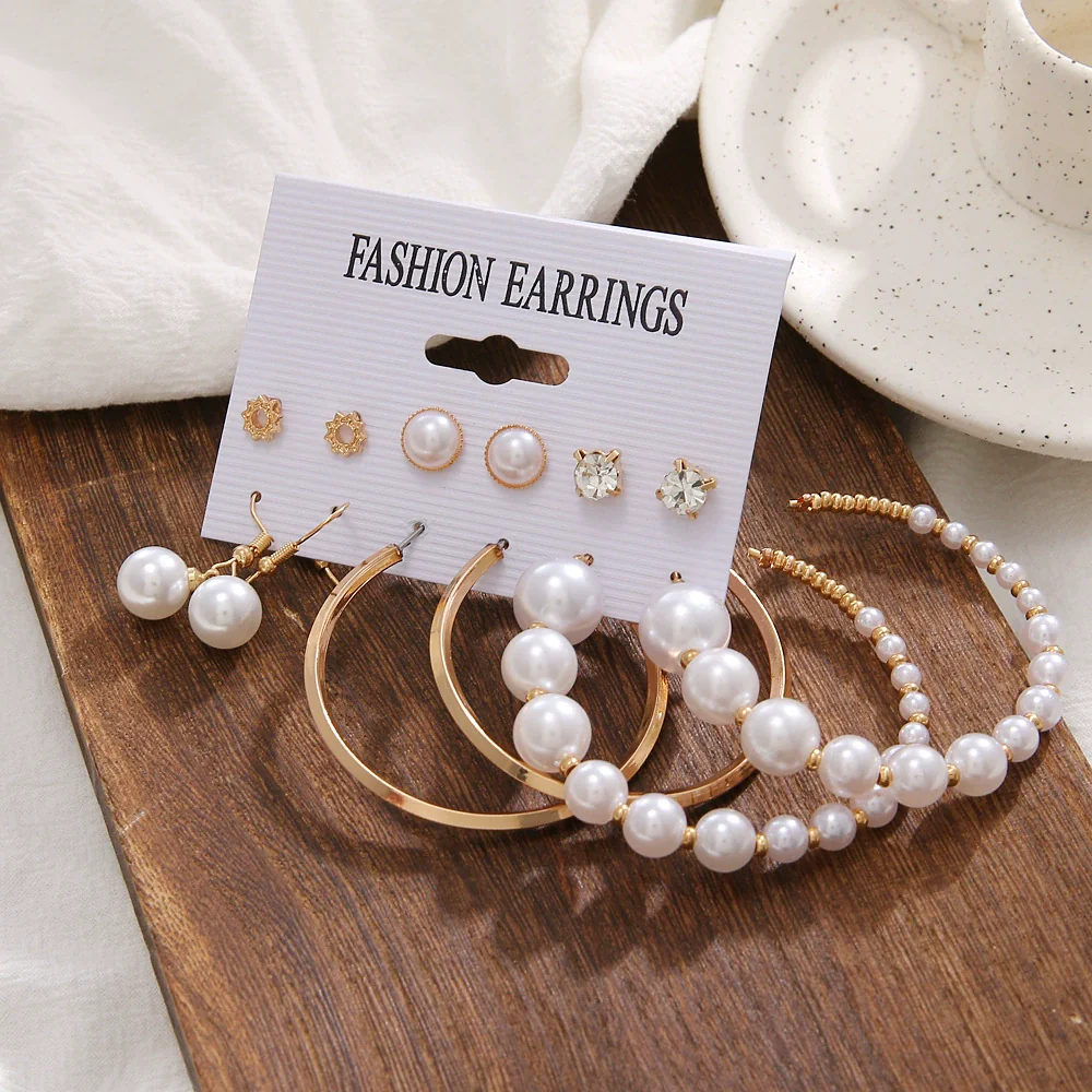 Wholesale Women Metal Crystal Inlaid Geometric Exaggerated Rock Fashion Ol Earrings - Image 3