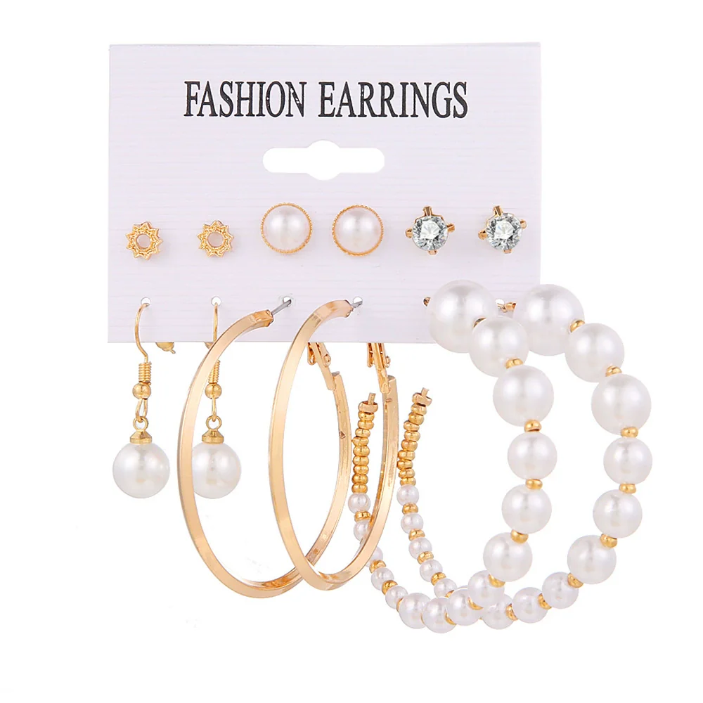 Wholesale Women Metal Crystal Inlaid Geometric Exaggerated Rock Fashion Ol Earrings - Image 5
