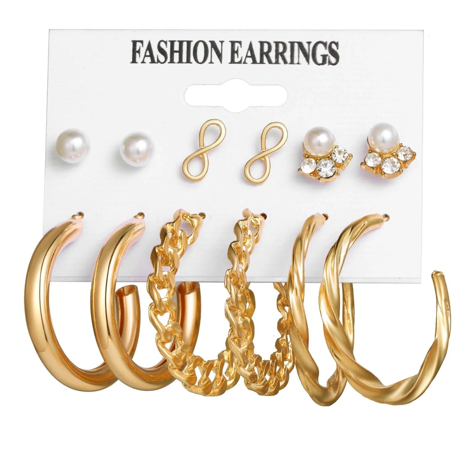 Wholesale Women Metal Crystal Inlaid Geometric Exaggerated Rock Fashion Ol Earrings - Image 8