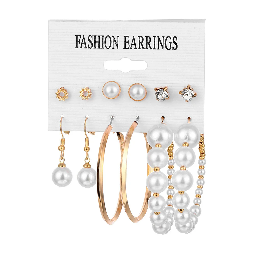 Wholesale Women Metal Crystal Inlaid Geometric Exaggerated Rock Fashion Ol Earrings - Image 9