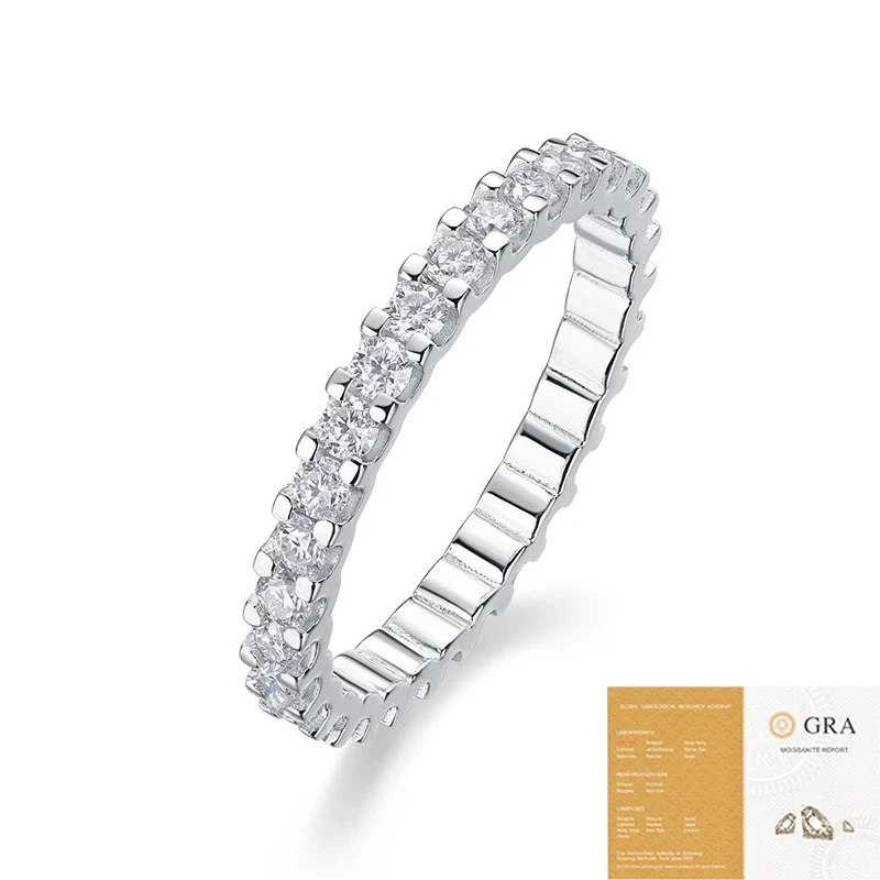 Wholesale Women's 925 Silver Geometric Moissanite Point Closed Ring With Electroplating - Image 5
