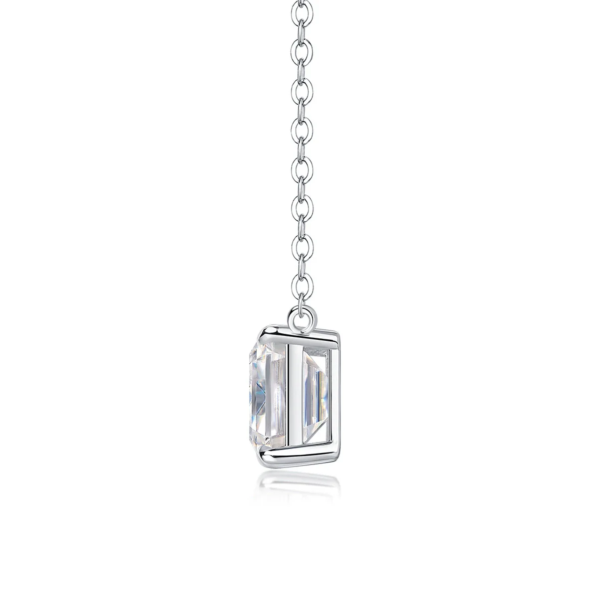 Wholesale Women's 925 Silver Moissanite Inlay Geometric Fashion Pendant Necklace Set With Cross Chain - Image 2