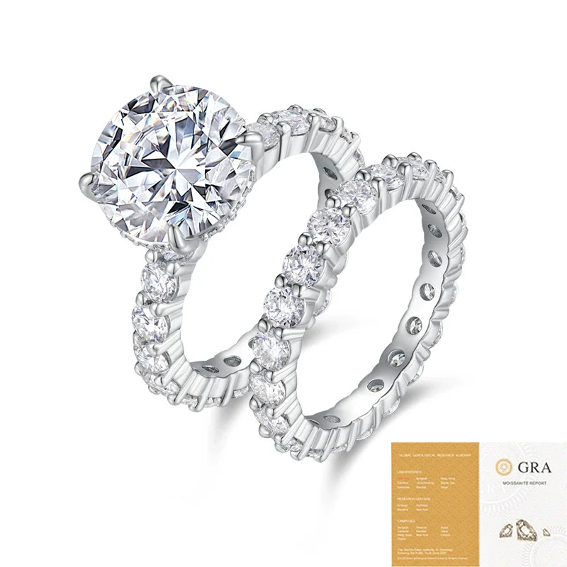 Wholesale Women's 925 Silver Moissanite Rhombus Inlay Fashion Geometric Ring - Image 5