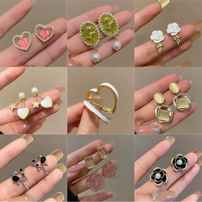 Wholesale Women's 925 Silver Needle Retro Cat's Eye Geometric Earrings With Electroplating Treatment - Image 3