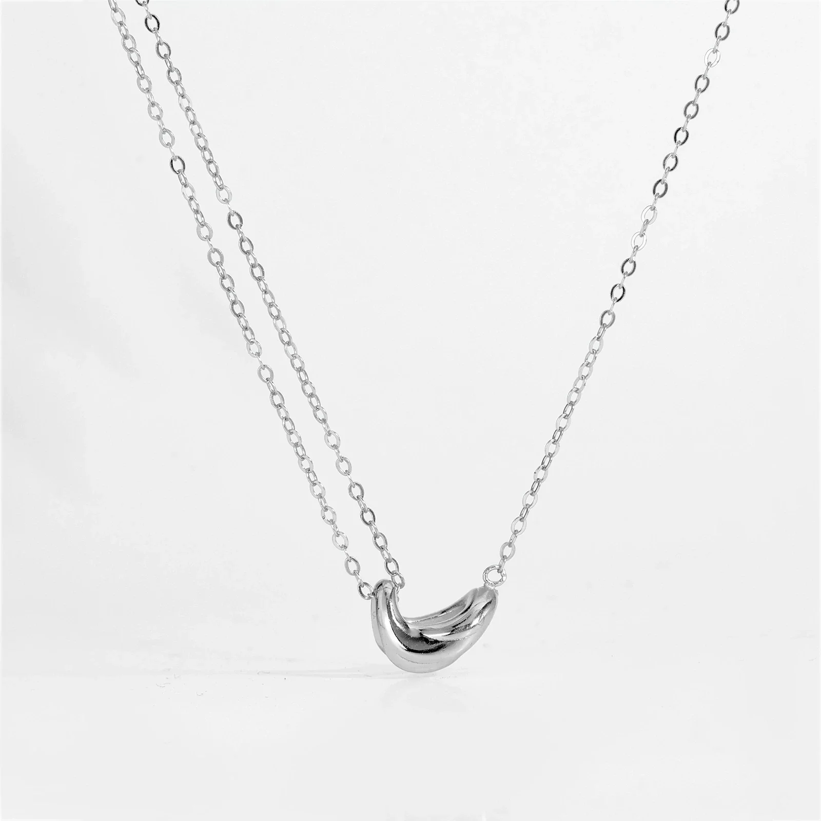 Wholesale Women's 925 Sterling Silver Acacia Bean Geometric Fashion Necklace With Electroplating - Image 4