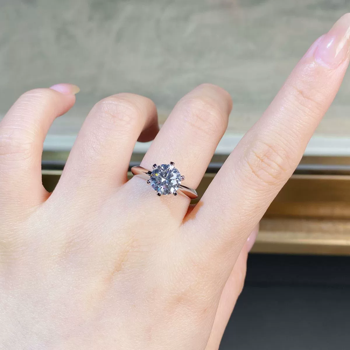 Wholesale Women's 925 Sterling Silver Allmatch Geometric Ring With Electroplating - Image 3