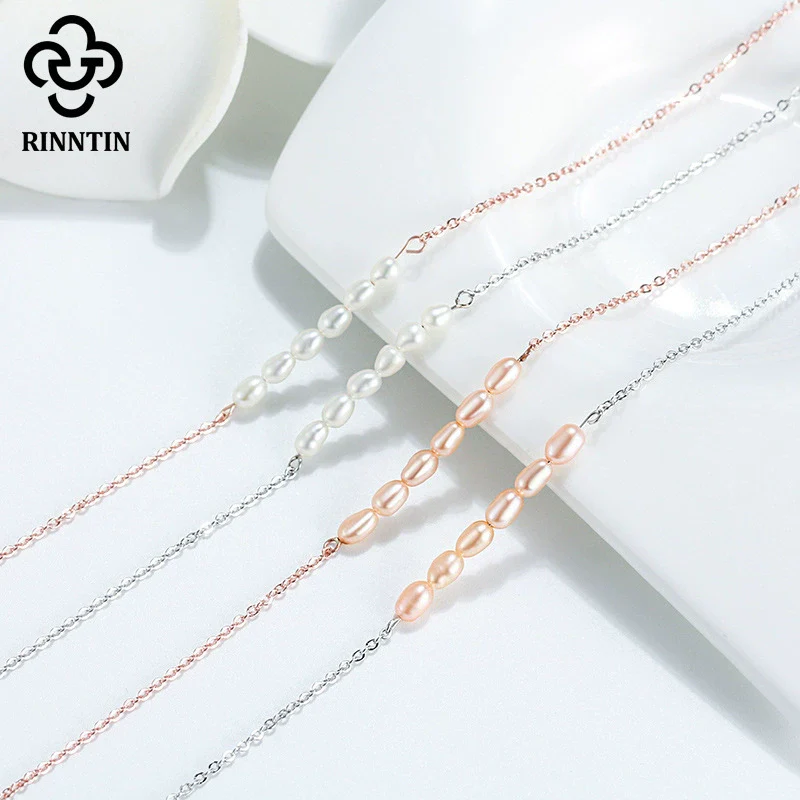Wholesale Women's 925 Sterling Silver Anklet With Natural Millet Beads And Fresh Water Pearl In Geometric Style - Image 3