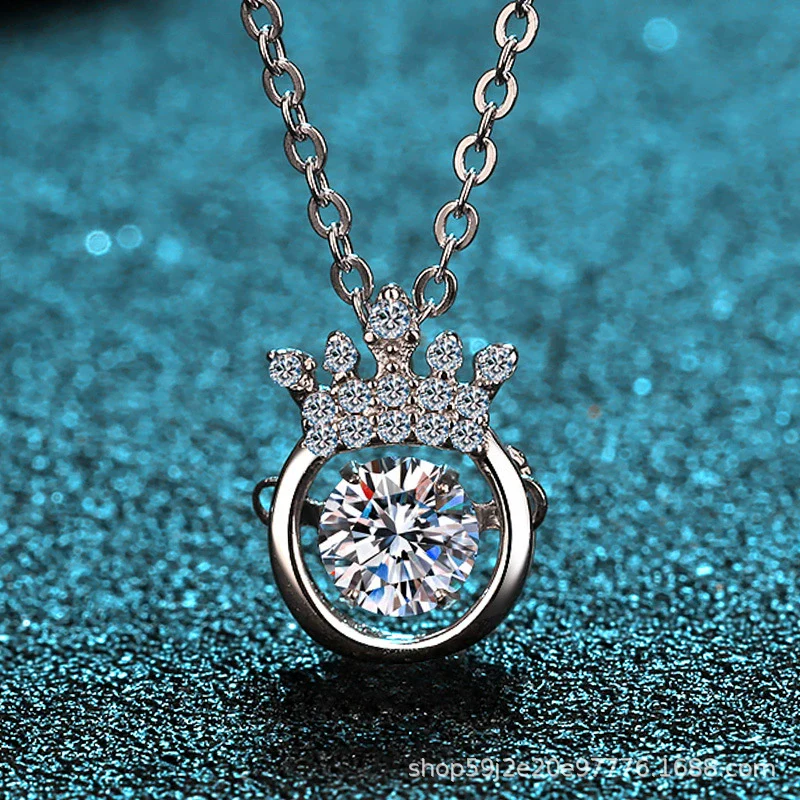 Wholesale Women's 925 Sterling Silver Crown Pendant Necklace With Electroplating And Cross Car Flower Chain - Image 2