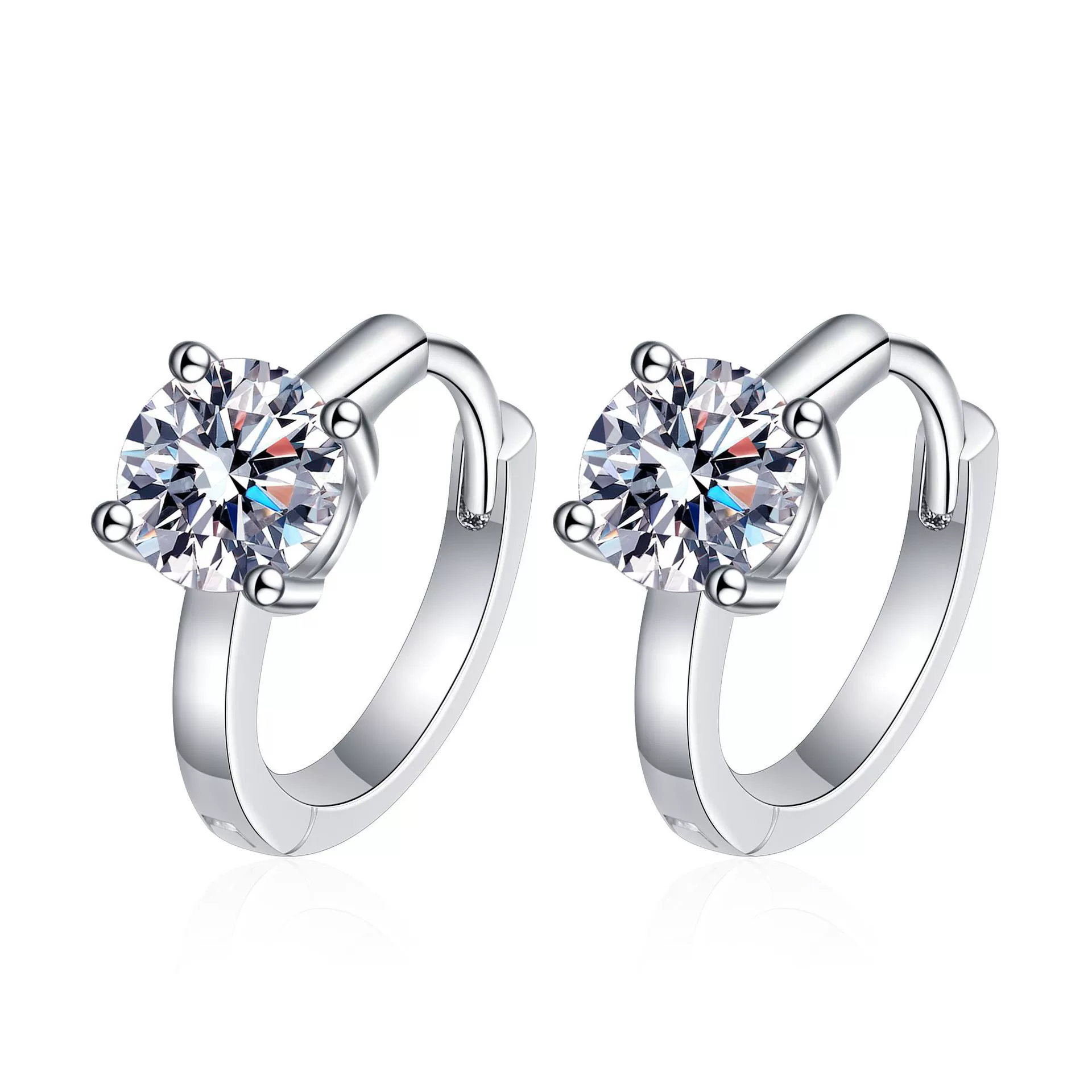 Wholesale Women's 925 Sterling Silver Fourprong Simple Fruit Food Style Electroplated Moissanite Earrings - Image 5