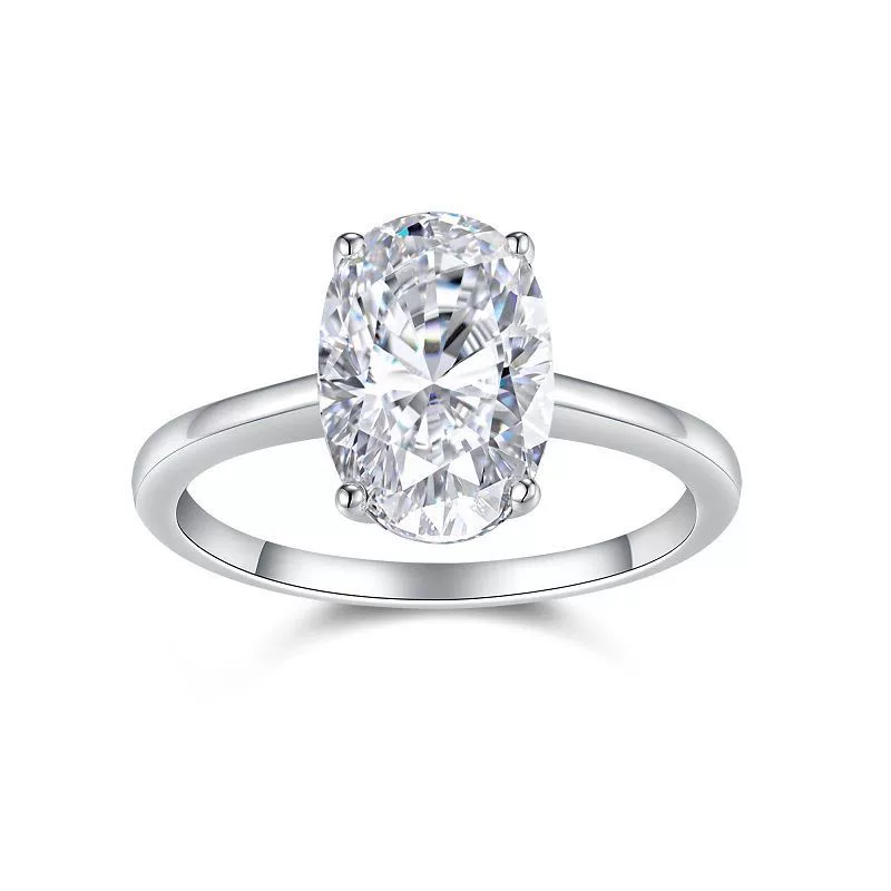 Wholesale Women's 925 Sterling Silver Geometric Moissanite Inlaid Fashion Ring