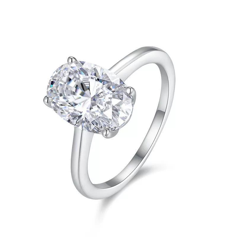 Wholesale Women's 925 Sterling Silver Geometric Moissanite Inlaid Fashion Ring - Image 4