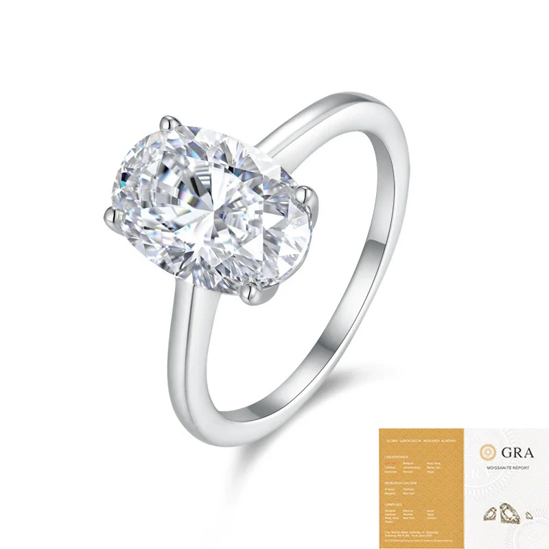 Wholesale Women's 925 Sterling Silver Geometric Moissanite Inlaid Fashion Ring - Image 5