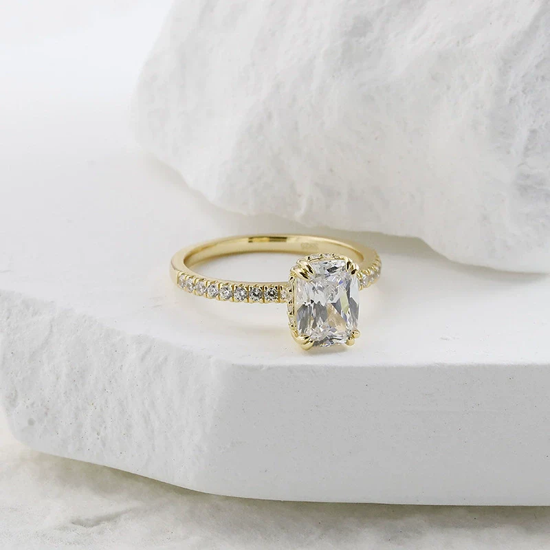 Wholesale Women's 925 Sterling Silver Geometric Ring Set With High Carbon Diamonds In Light Luxury Style - Image 3