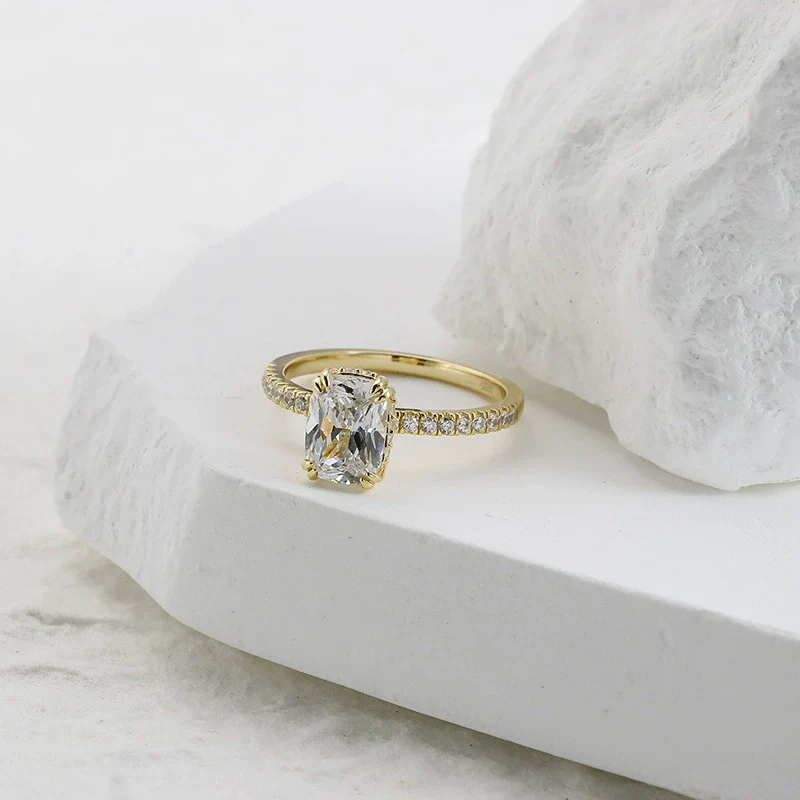 Wholesale Women's 925 Sterling Silver Geometric Ring Set With High Carbon Diamonds In Light Luxury Style - Image 4