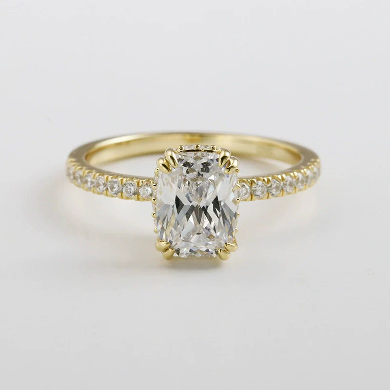 Wholesale Women's 925 Sterling Silver Geometric Ring Set With High Carbon Diamonds In Light Luxury Style - Image 5