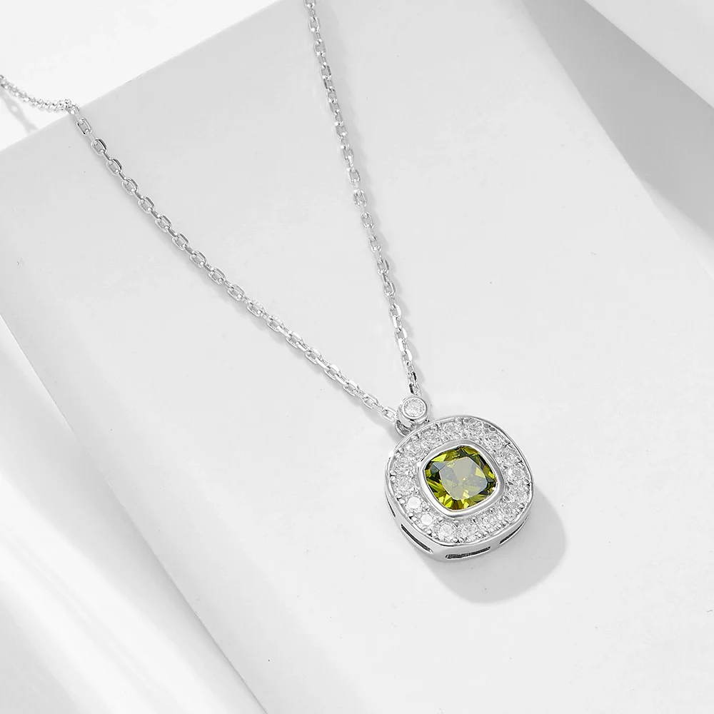 Wholesale Women's 925 Sterling Silver Geometric Zircon And Diamond Pendant Necklace With Cross Chain - Image 2