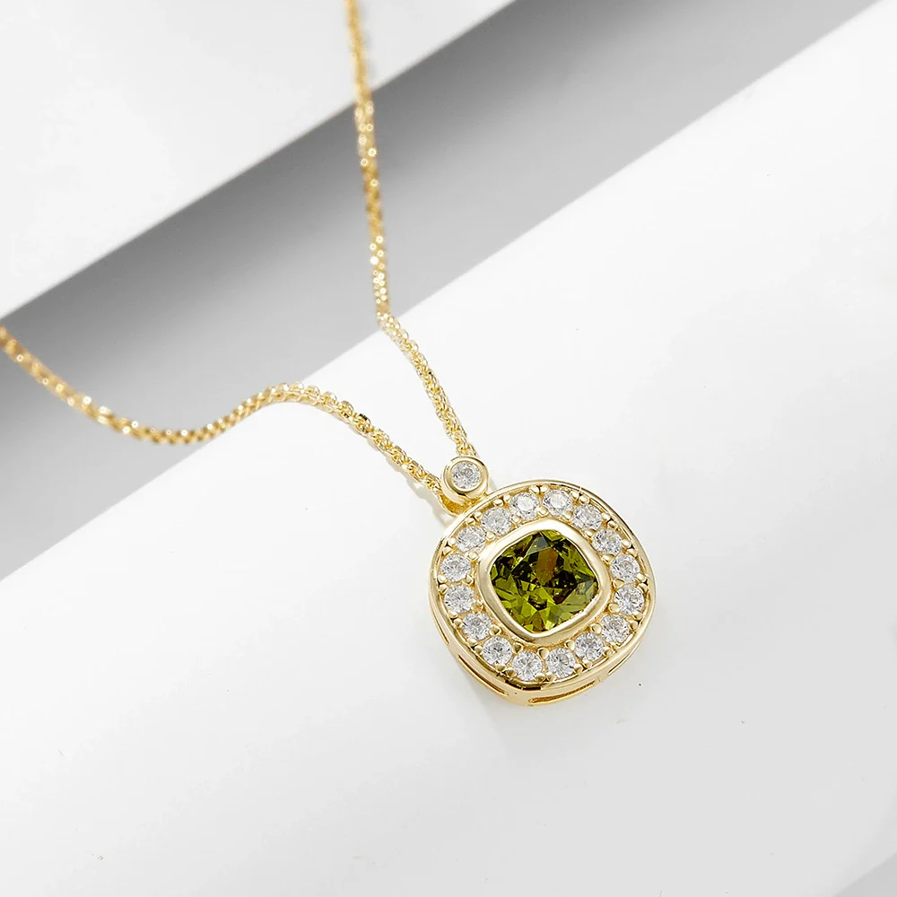 Wholesale Women's 925 Sterling Silver Geometric Zircon And Diamond Pendant Necklace With Cross Chain - Image 3