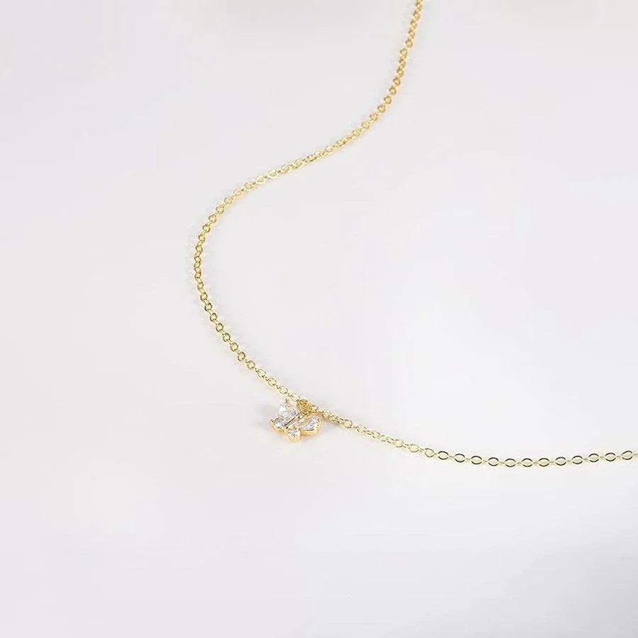 Wholesale Women's 925 Sterling Silver Necklace With Zircon Bow Pendant Sweet Style - Image 2