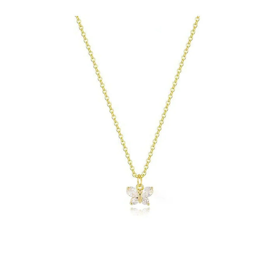 Wholesale Women's 925 Sterling Silver Necklace With Zircon Bow Pendant Sweet Style - Image 6