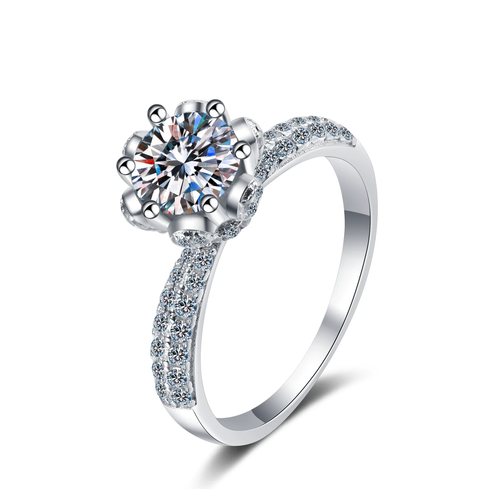 Wholesale Women's 925 Sterling Silver Ring With Flower Pattern And Electroplating Treatment - Image 5