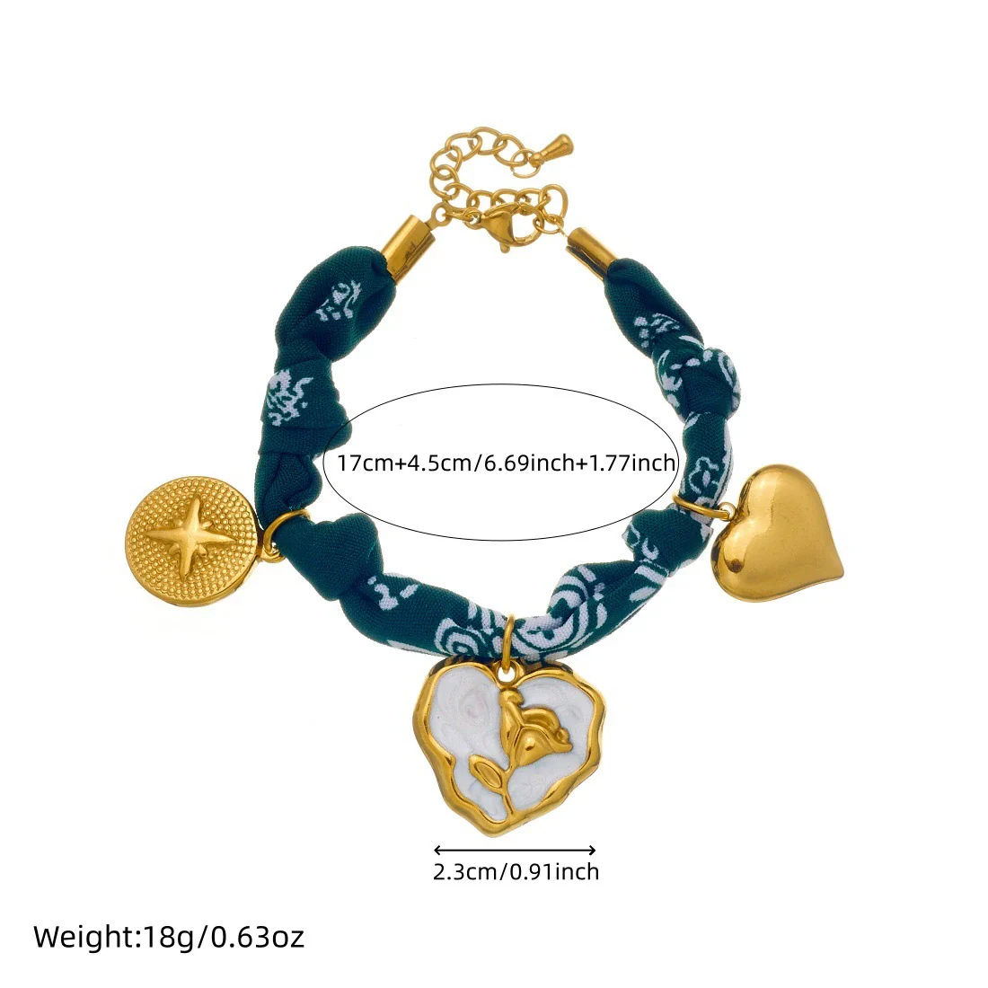 Wholesale Women's Accessories Retro Printed Stainless Steel Electroplated Heart Water Drop Bell Shaped Necklace Bracelet Suit - Image 4