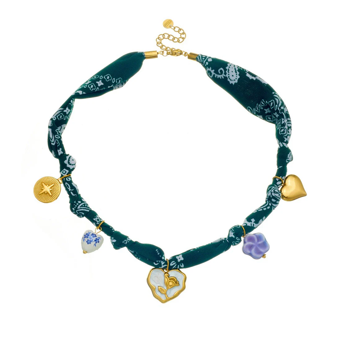 Wholesale Women's Accessories Retro Printed Stainless Steel Electroplated Heart Water Drop Bell Shaped Necklace Bracelet Suit - Image 5
