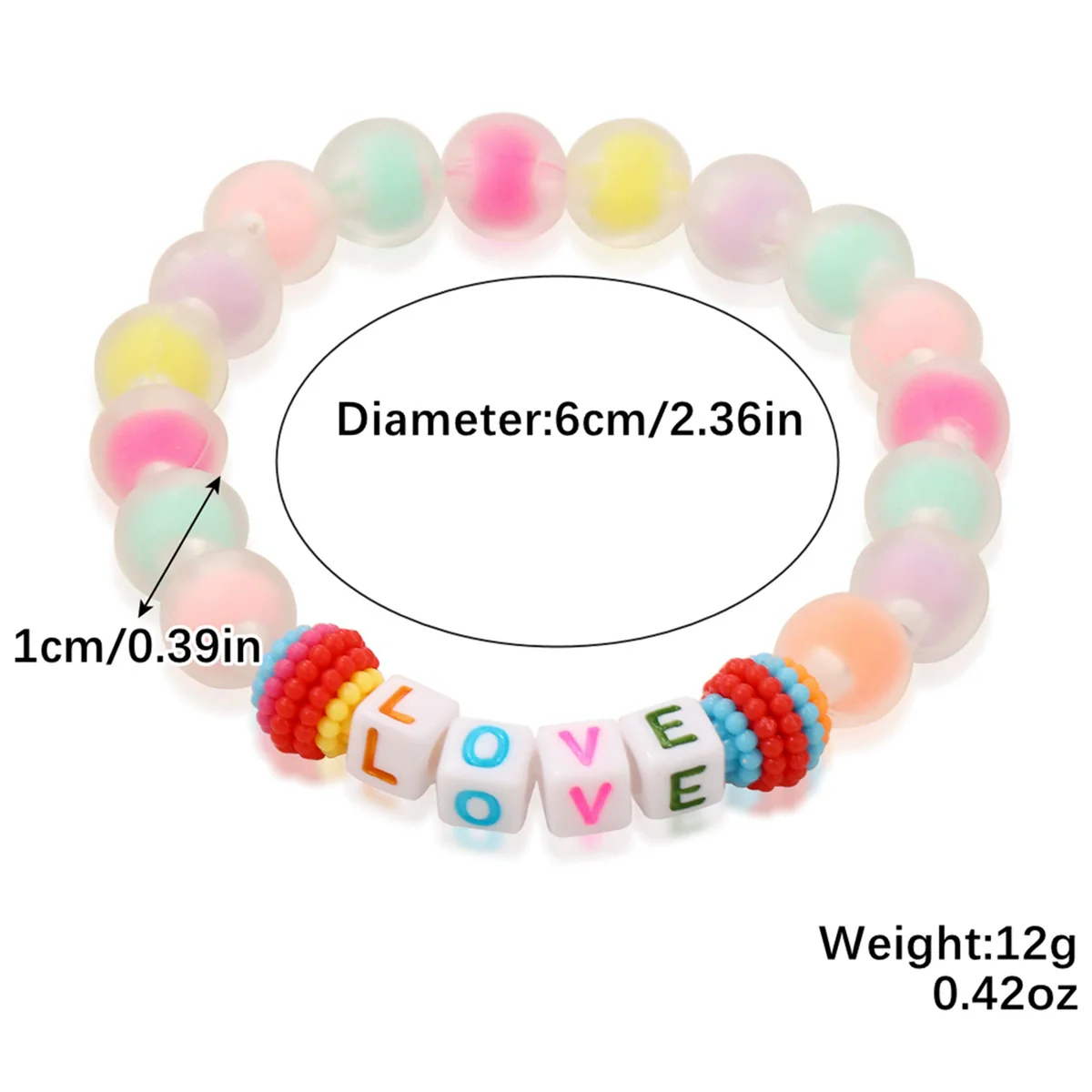 Wholesale Women's Acrylic Heartshaped Beaded Bracelet With Geometric And Floral Patterns And Polishing Treatment - Image 11
