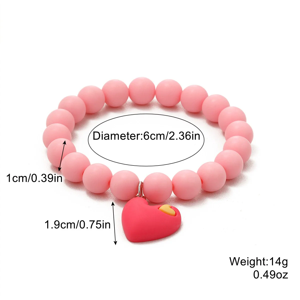 Wholesale Women's Acrylic Heartshaped Beaded Bracelet With Geometric And Floral Patterns And Polishing Treatment - Image 8