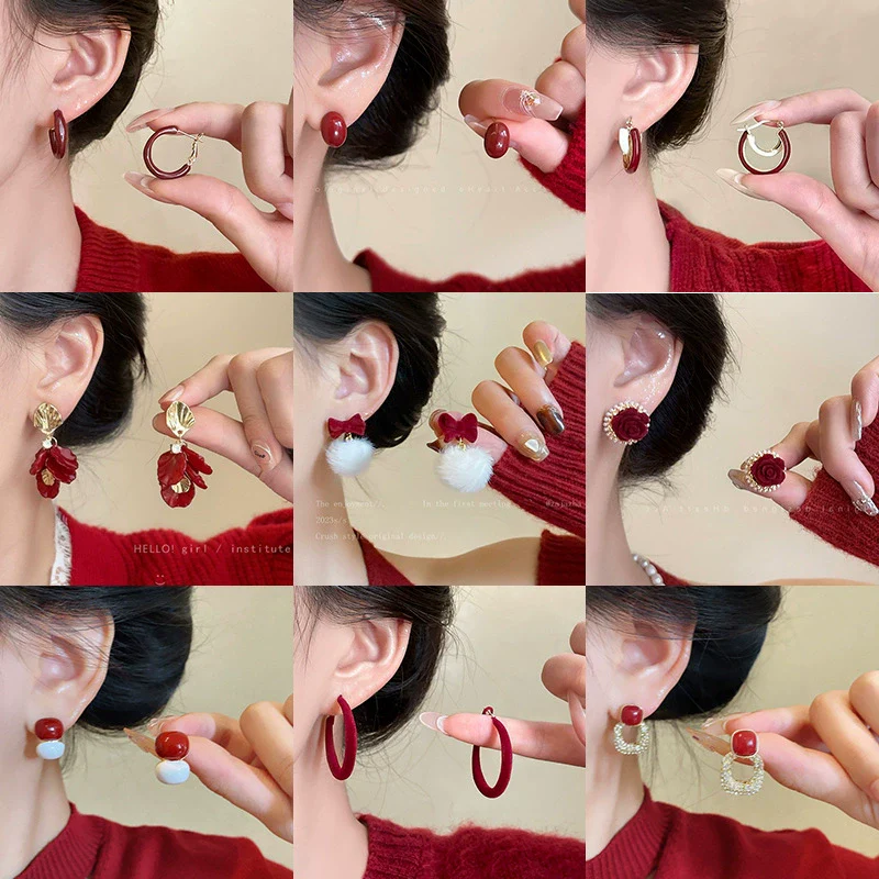 Wholesale Women's Alloy 925 Silver Electroplated Geometric Heart Shape Earrings