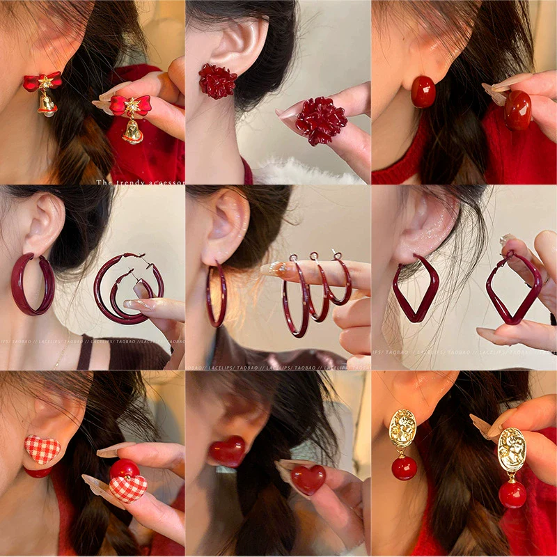 Wholesale Women's Alloy 925 Silver Electroplated Geometric Heart Shape Earrings - Image 3