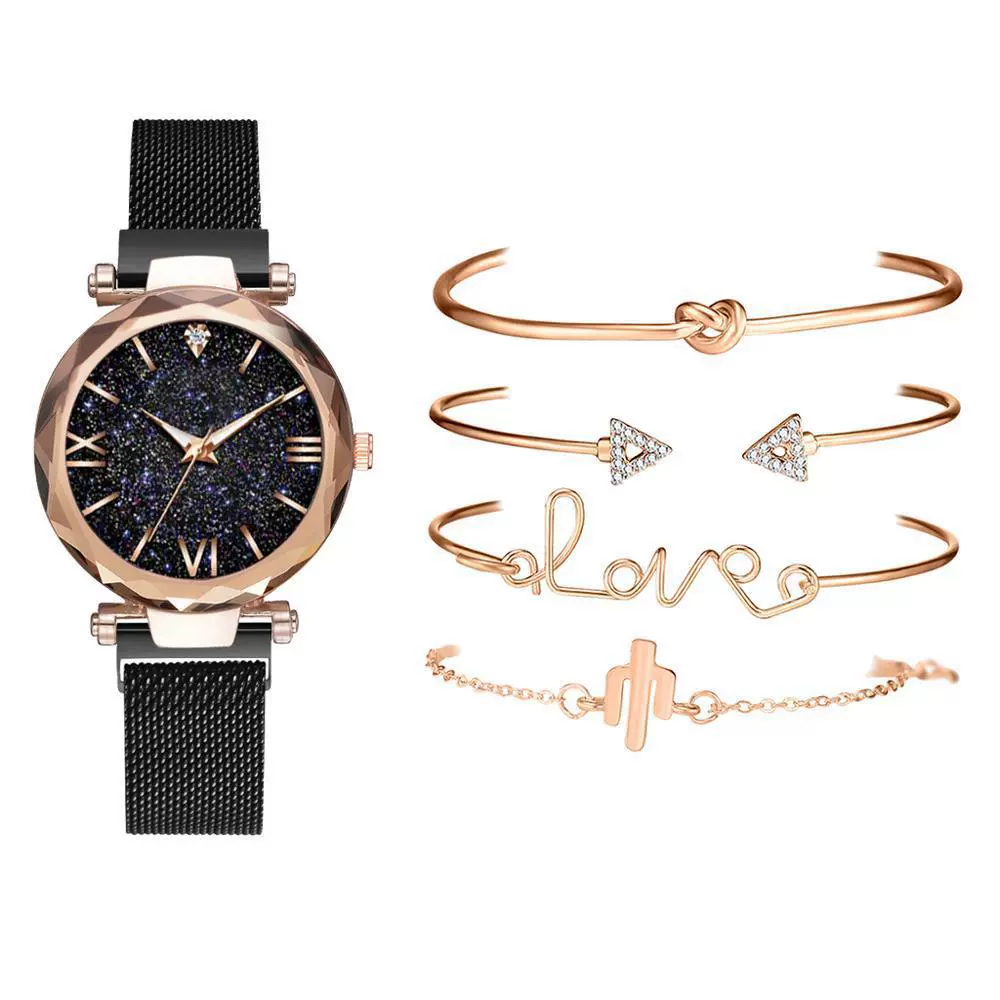 Wholesale Women's Alloy And Stainless Steel Leisure Style Round Dial Quartz Watch And Bracelet Suit - Image 10