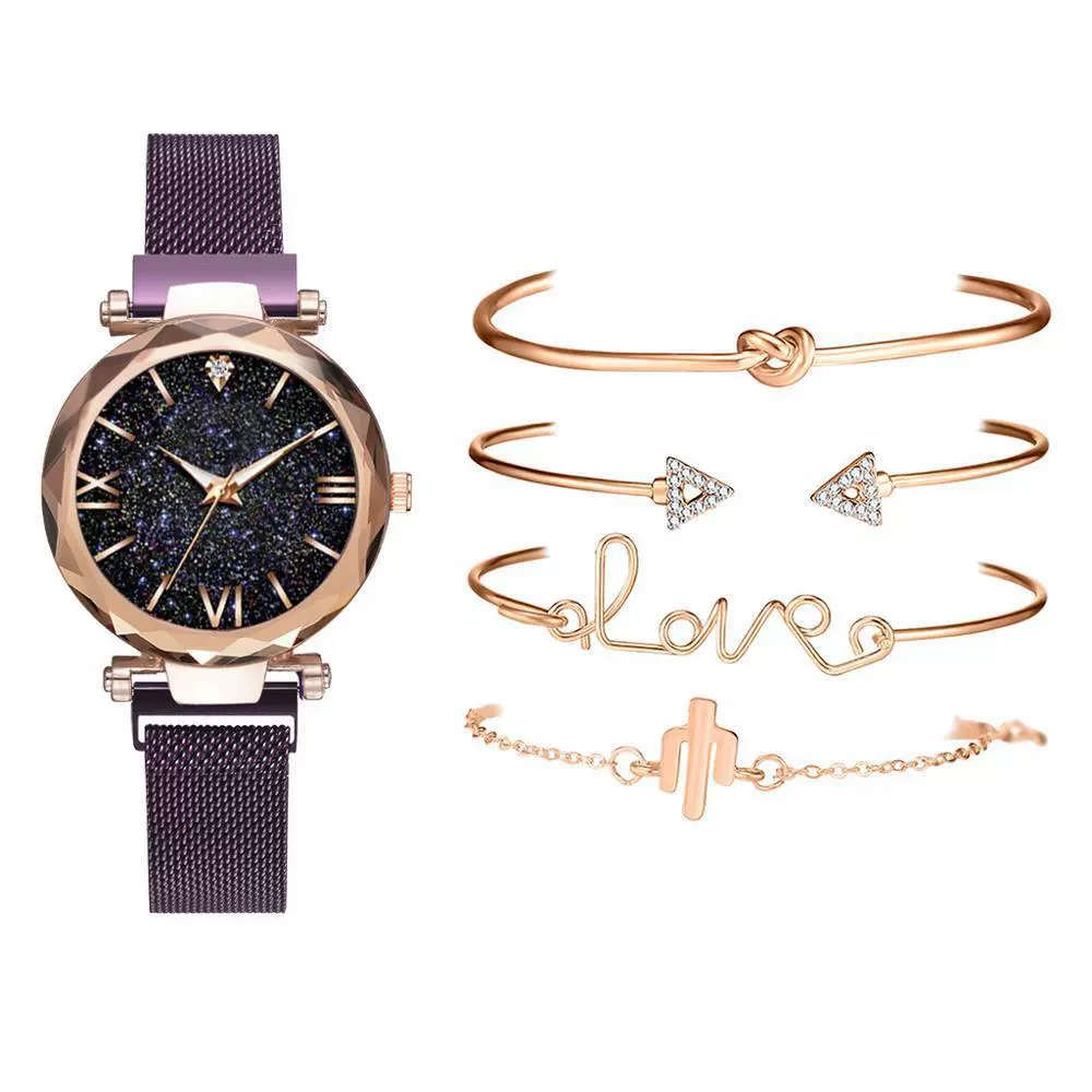 Wholesale Women's Alloy And Stainless Steel Leisure Style Round Dial Quartz Watch And Bracelet Suit - Image 11
