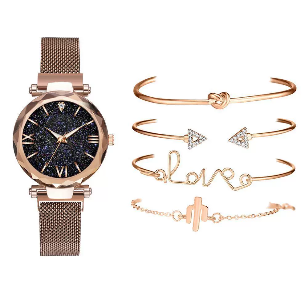 Wholesale Women's Alloy And Stainless Steel Leisure Style Round Dial Quartz Watch And Bracelet Suit - Image 7