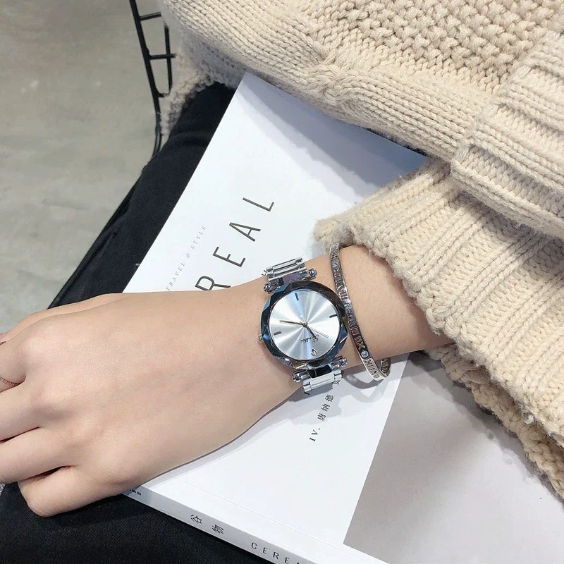 Wholesale Women's Alloy Case Stainless Steel Band Round Dial Leisure Style Watch - Image 4