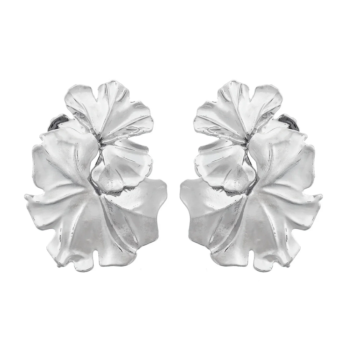 Wholesale Women's Alloy Flower Earrings With Electroplating Treatment - Image 4