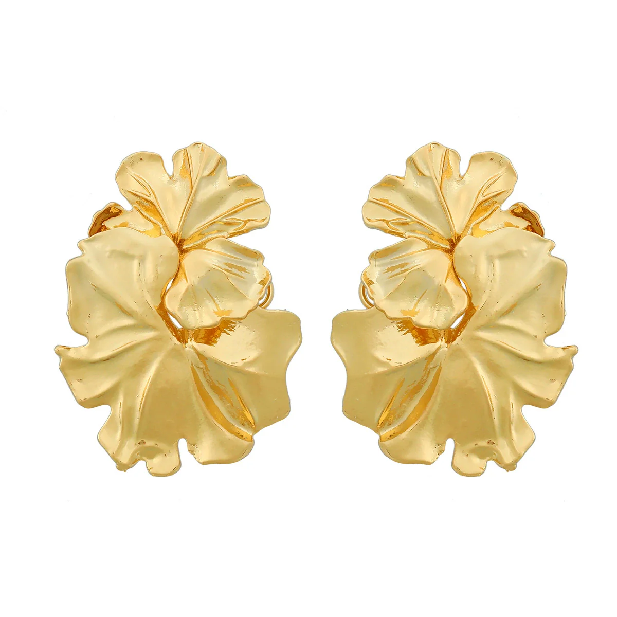 Wholesale Women's Alloy Flower Earrings With Electroplating Treatment - Image 5