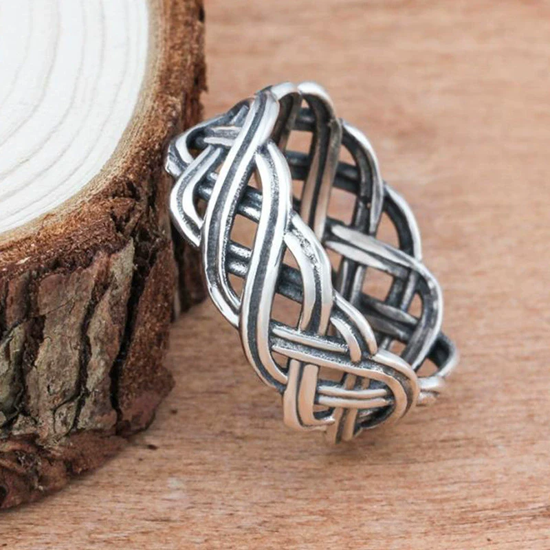 Wholesale Women's Alloy Geometric Antique Old Ring Goldplated Jewelry - Image 2