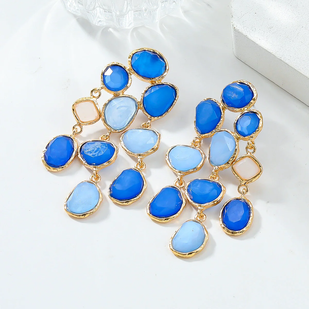 Wholesale Women's Alloy Handmade Geometric Diamond Earrings In Bohemian Retro Style - Image 4