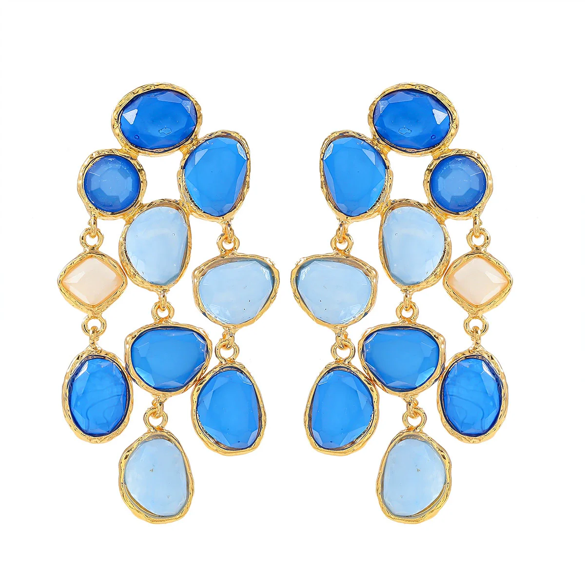 Wholesale Women's Alloy Handmade Geometric Diamond Earrings In Bohemian Retro Style - Image 6