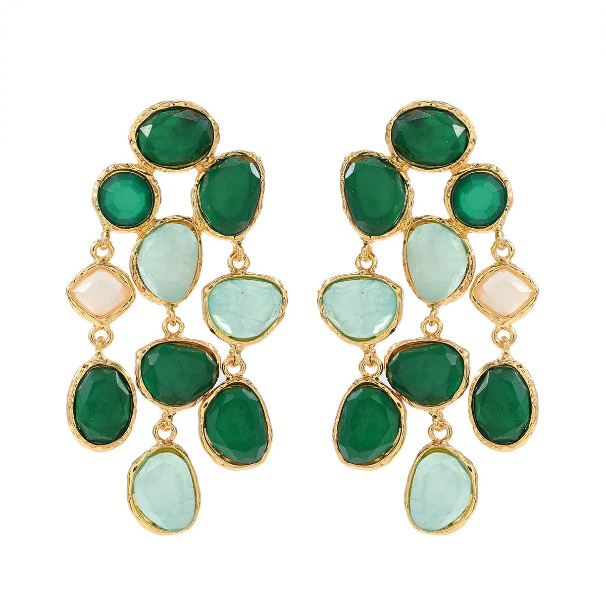 Wholesale Women's Alloy Handmade Geometric Diamond Earrings In Bohemian Retro Style - Image 7